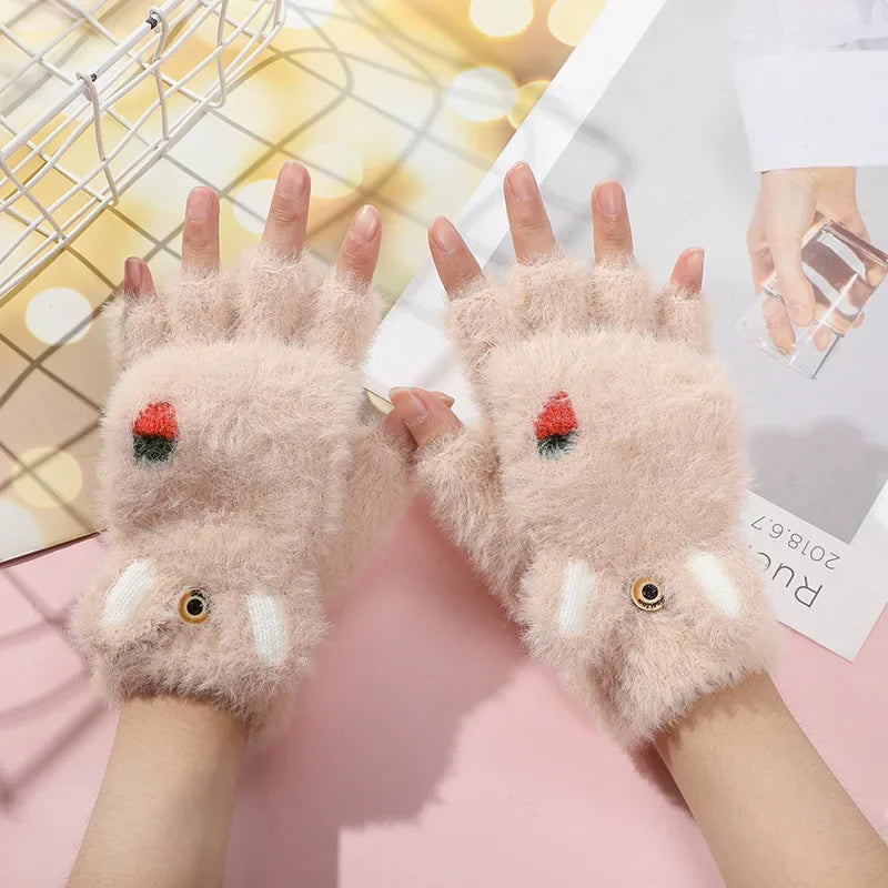 Velvet Paws Fur Cat Gloves