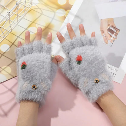 Velvet Paws Fur Cat Gloves