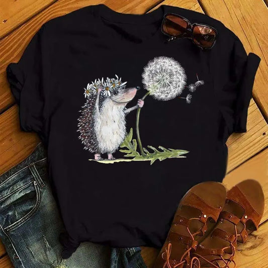 Hedgehog Whimsy Dandelion Tee