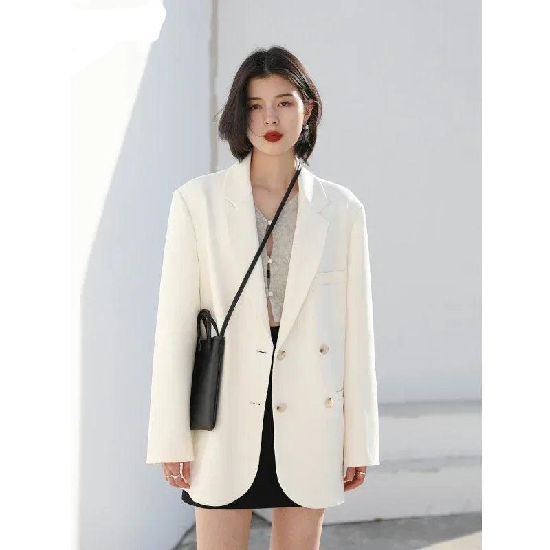 Chic Double-Breasted Blazer for Women’s Office Wear