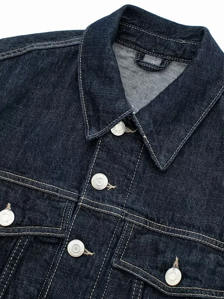 Blue Denim Dream Single-Breasted Jacket for Effortless Style