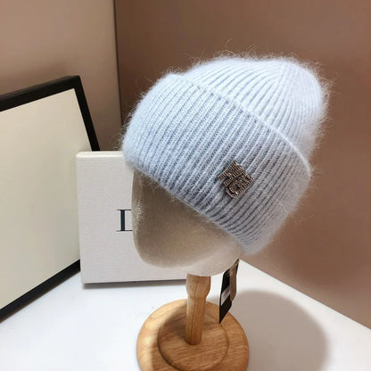 Crystal Chic Rabbit Fur Beanie