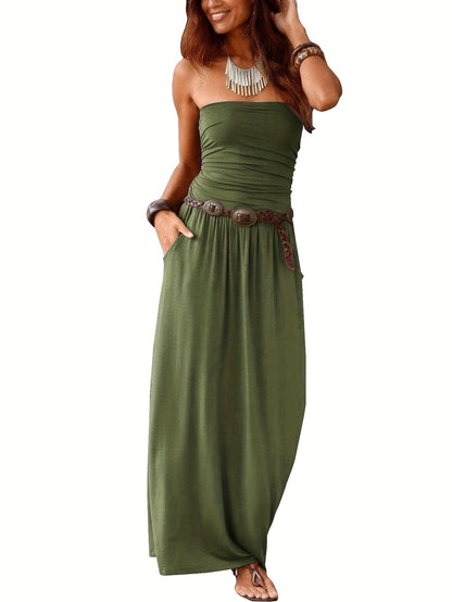 Solid Slim Tube Outfits Date Night Dress