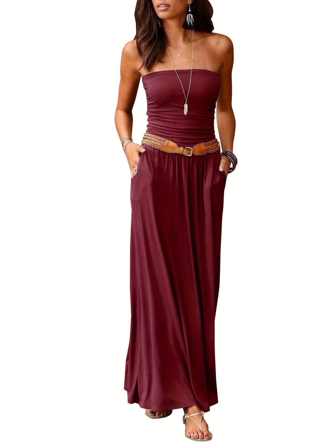 Solid Slim Tube Outfits Date Night Dress