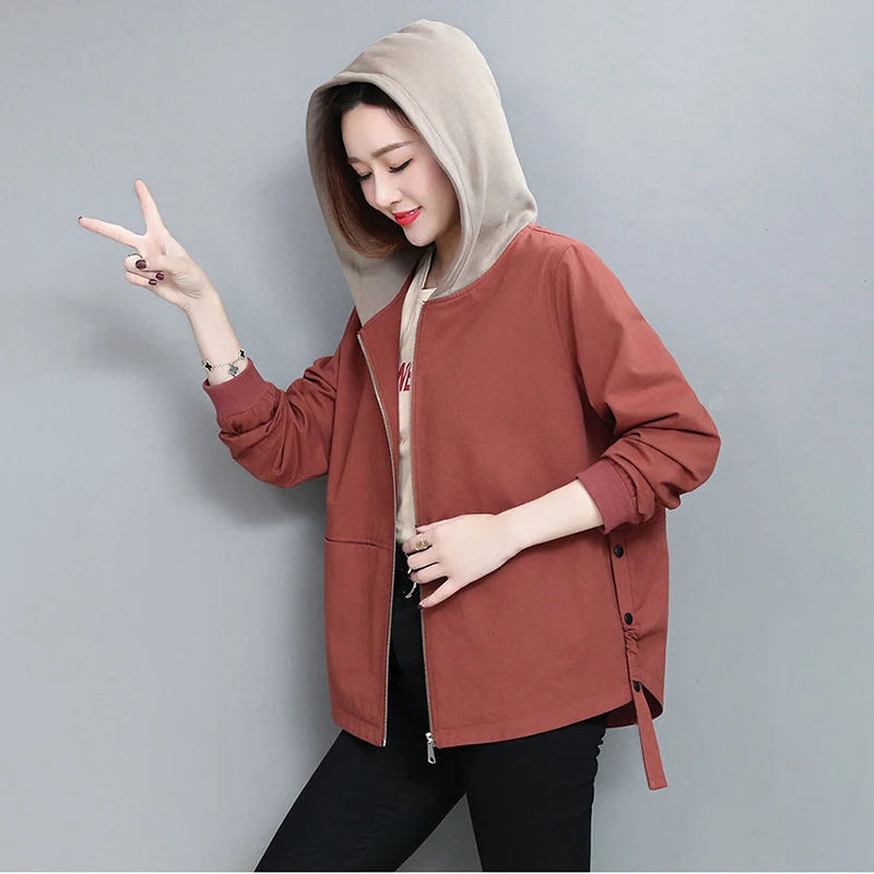 Loose Fit Double Layer Printed Jacket for Women