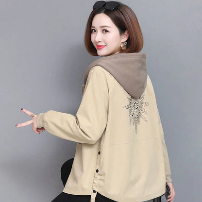 Loose Fit Double Layer Printed Jacket for Women