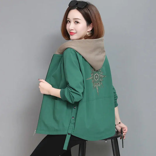 Loose Fit Double Layer Printed Jacket for Women