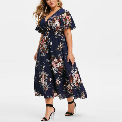 Plus Size Floral Boho Beach Dress