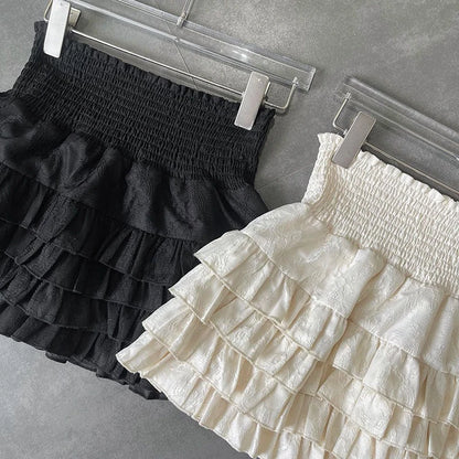 Ruffle Charm High Waist Skirt