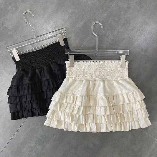 Ruffle Charm High Waist Skirt