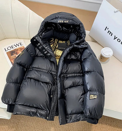 Women's Outerwear Korean Inspired Casual Black Puffer Jacket