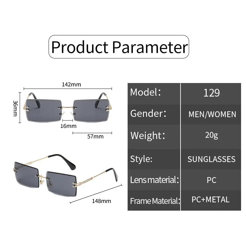 New Gradient Rectangle Eyewear for Women's Fashion