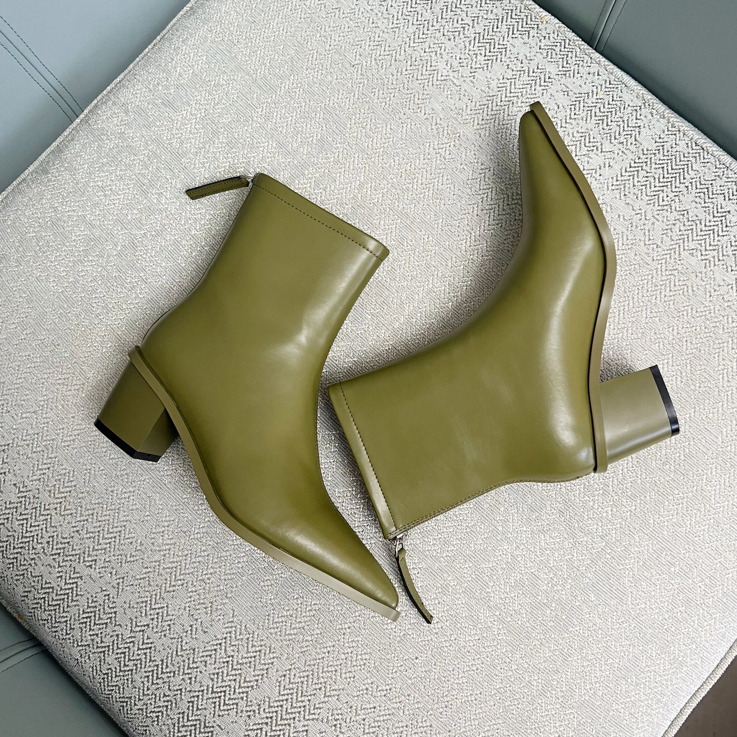 Trendy Leather Heeled Ankle Boots for All-Season Wear