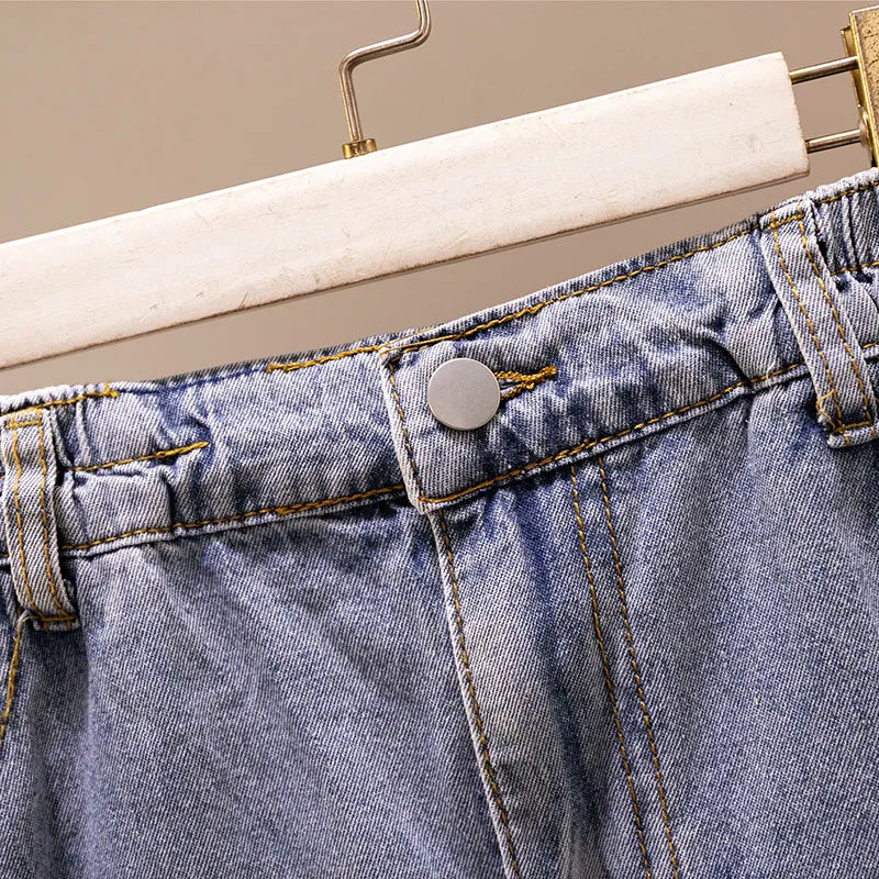 Plus Size Fat Denim Skirt