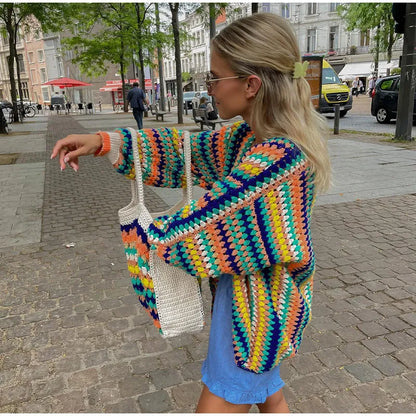 Rainbow Radiance Knit Cardigan