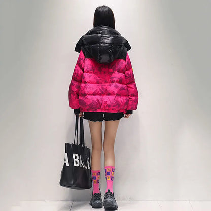 Harajuku Vibes Oversized Printed Puffer for Women