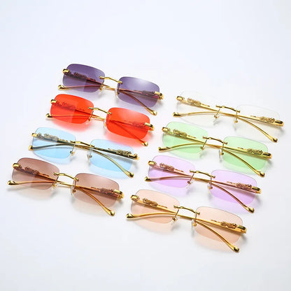 Chic Rimless Leopard Sunglasses for Men & Women