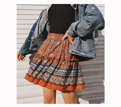 Summer Breeze Floral Ruffle Skirt