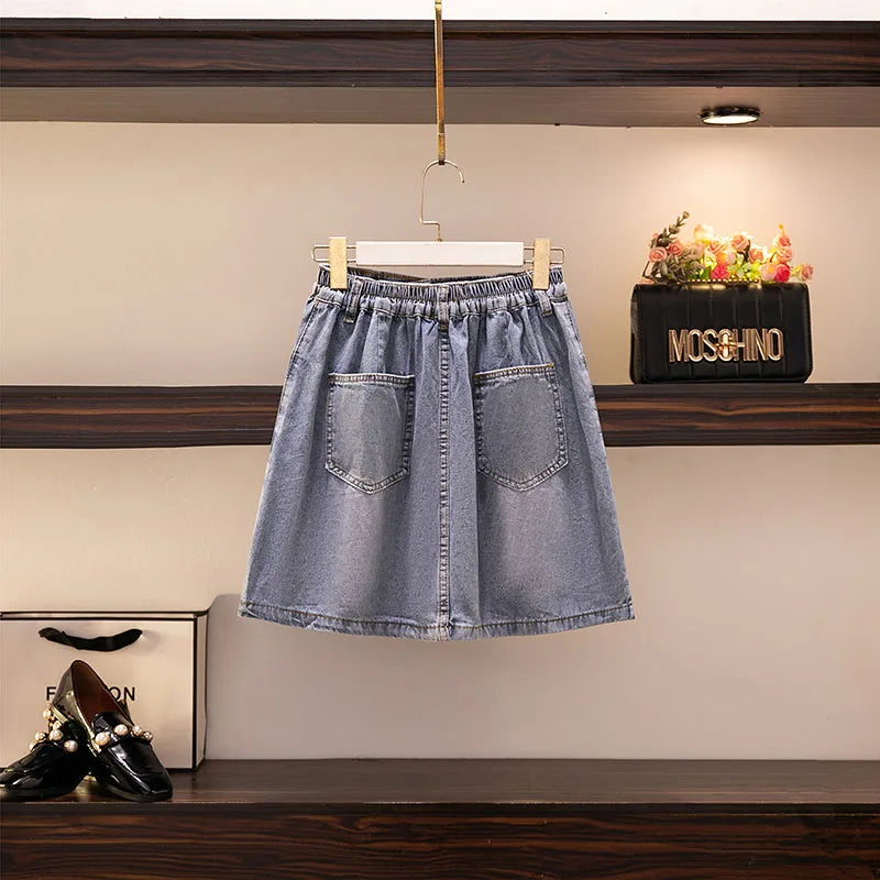 Plus Size Fat Denim Skirt