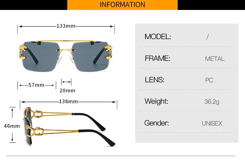 Timeless Elegance Rimless Sunglasses