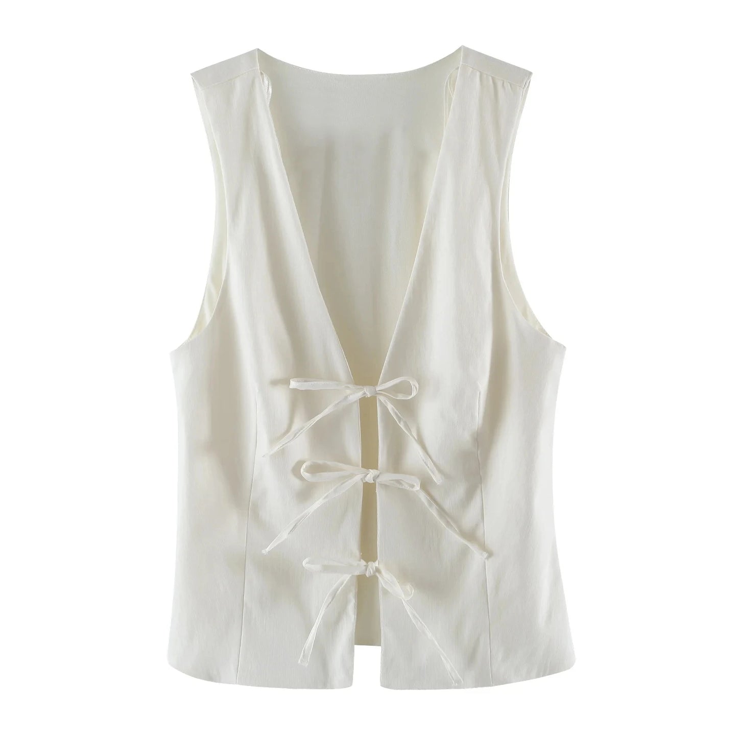 Y2K Chic Lace-Up V-Neck Vest