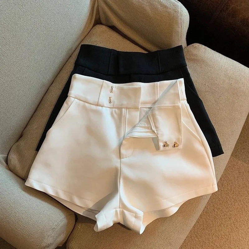 Y2K High Waist Black A-Line Shorts for Women