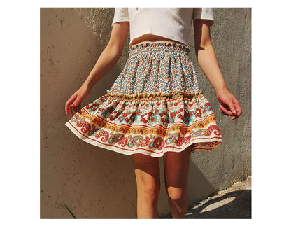 Summer Breeze Floral Ruffle Skirt