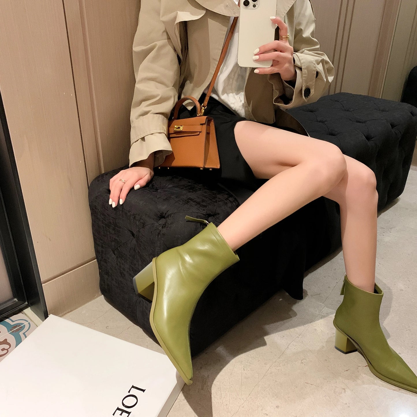 Trendy Leather Heeled Ankle Boots for All-Season Wear