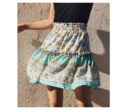 Summer Breeze Floral Ruffle Skirt