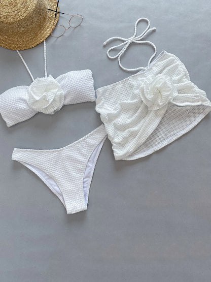 Blooming Crochet Mesh Bikini Set