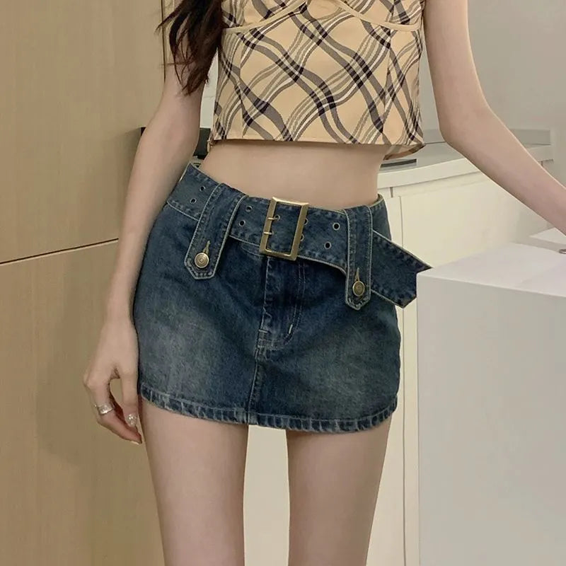 Women Slim Bodycon Denim Mini Shorts Skirt