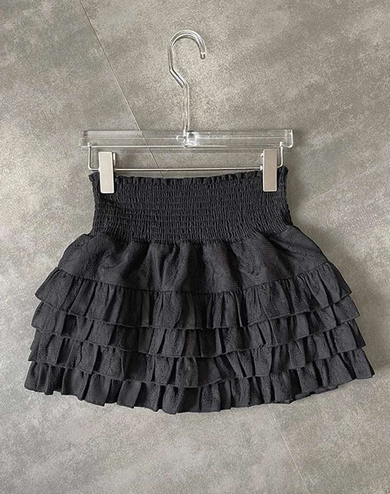 Ruffle Charm High Waist Skirt