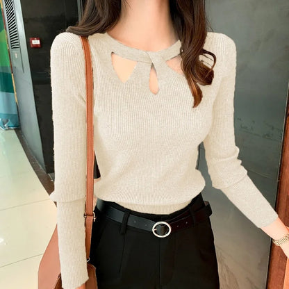 Stretch Fit O-Neck Sweater