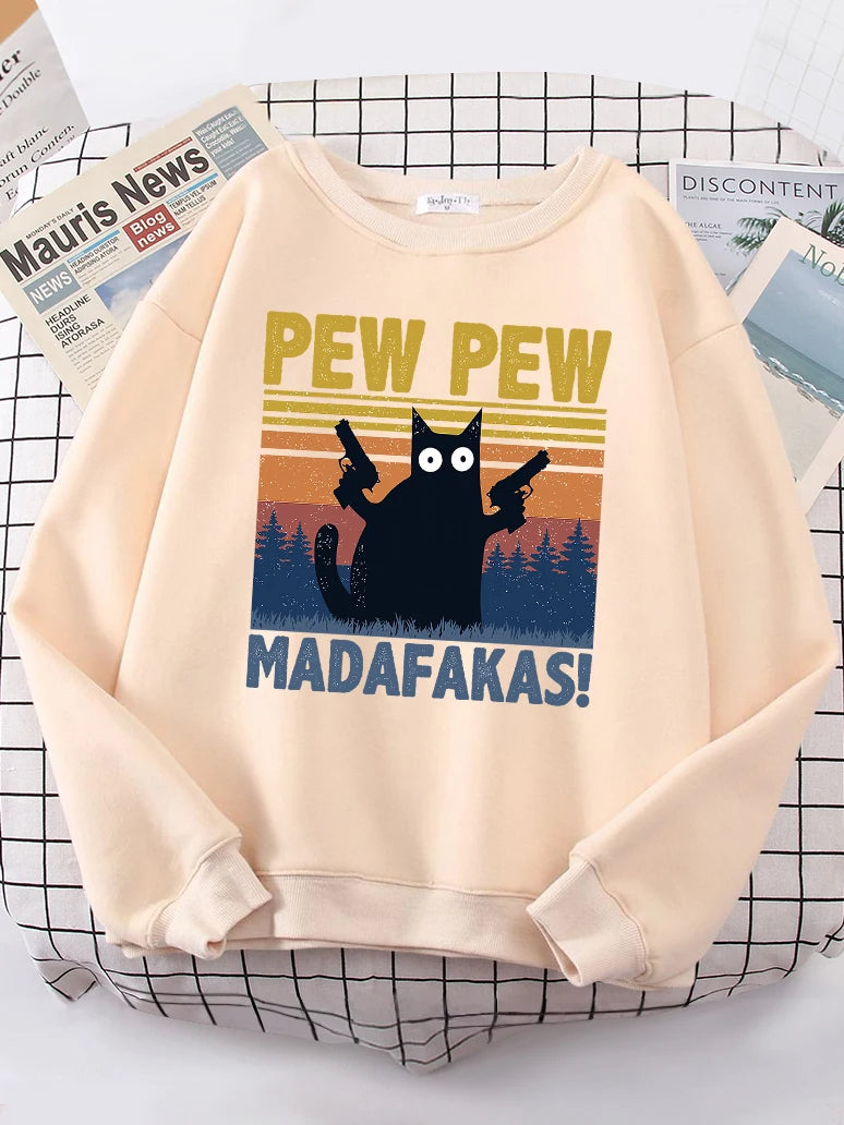 High Quality Pew Pew Cat Hoodie