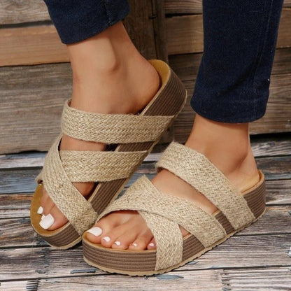 EcoComfort Cork Platform Sandals