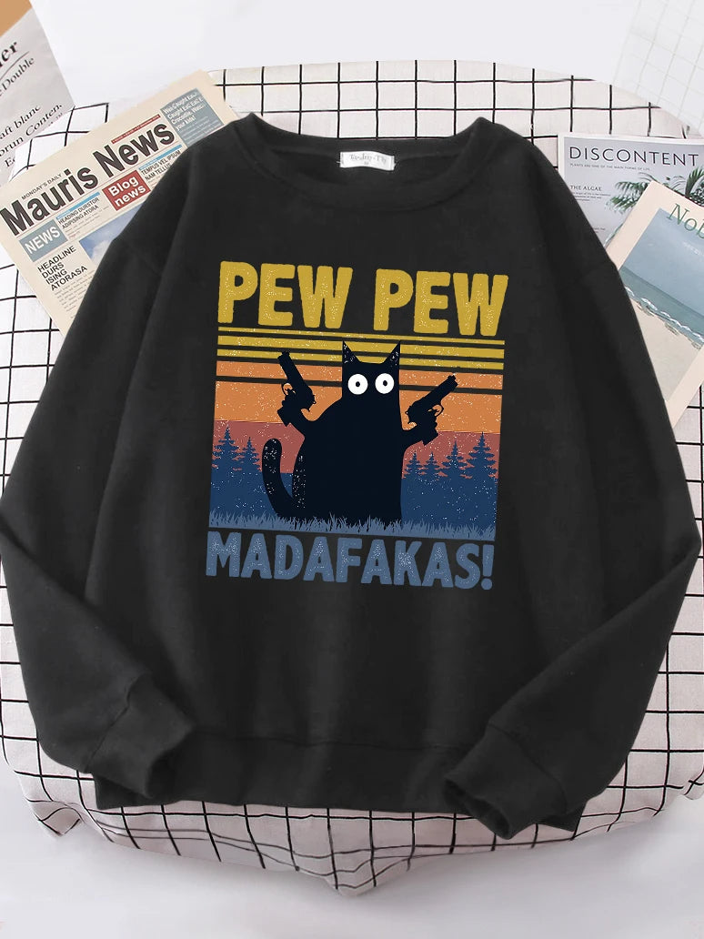 High Quality Pew Pew Cat Hoodie