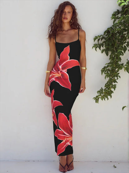 Mozision Floral Elegance Midi Dress