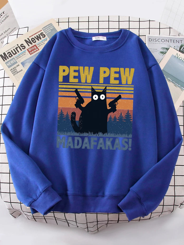 High Quality Pew Pew Cat Hoodie