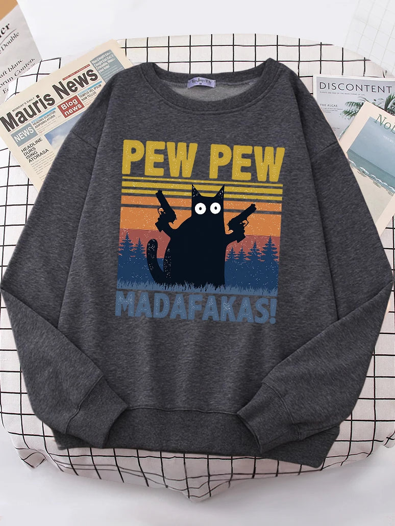 High Quality Pew Pew Cat Hoodie