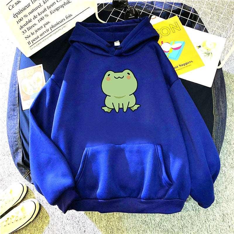 Girls Winter Hoodies Frog Sweatshirt