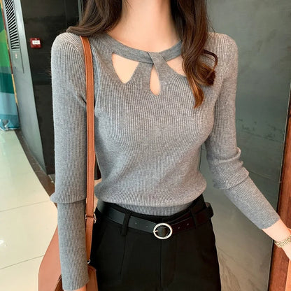 Stretch Fit O-Neck Sweater