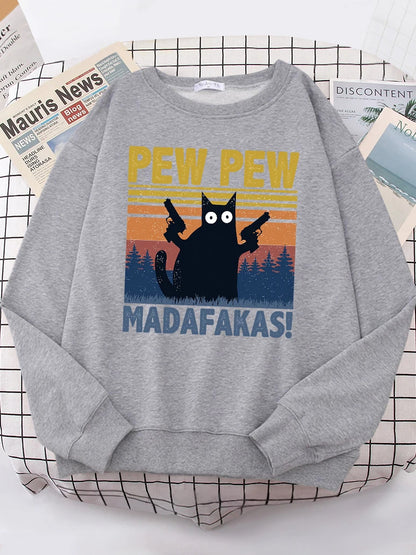 High Quality Pew Pew Cat Hoodie