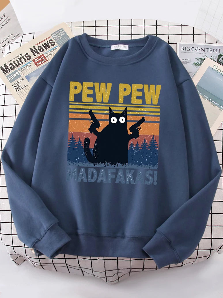 High Quality Pew Pew Cat Hoodie