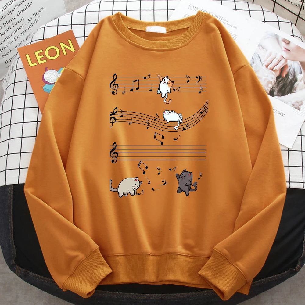 Women's Musical Cat Hoodie