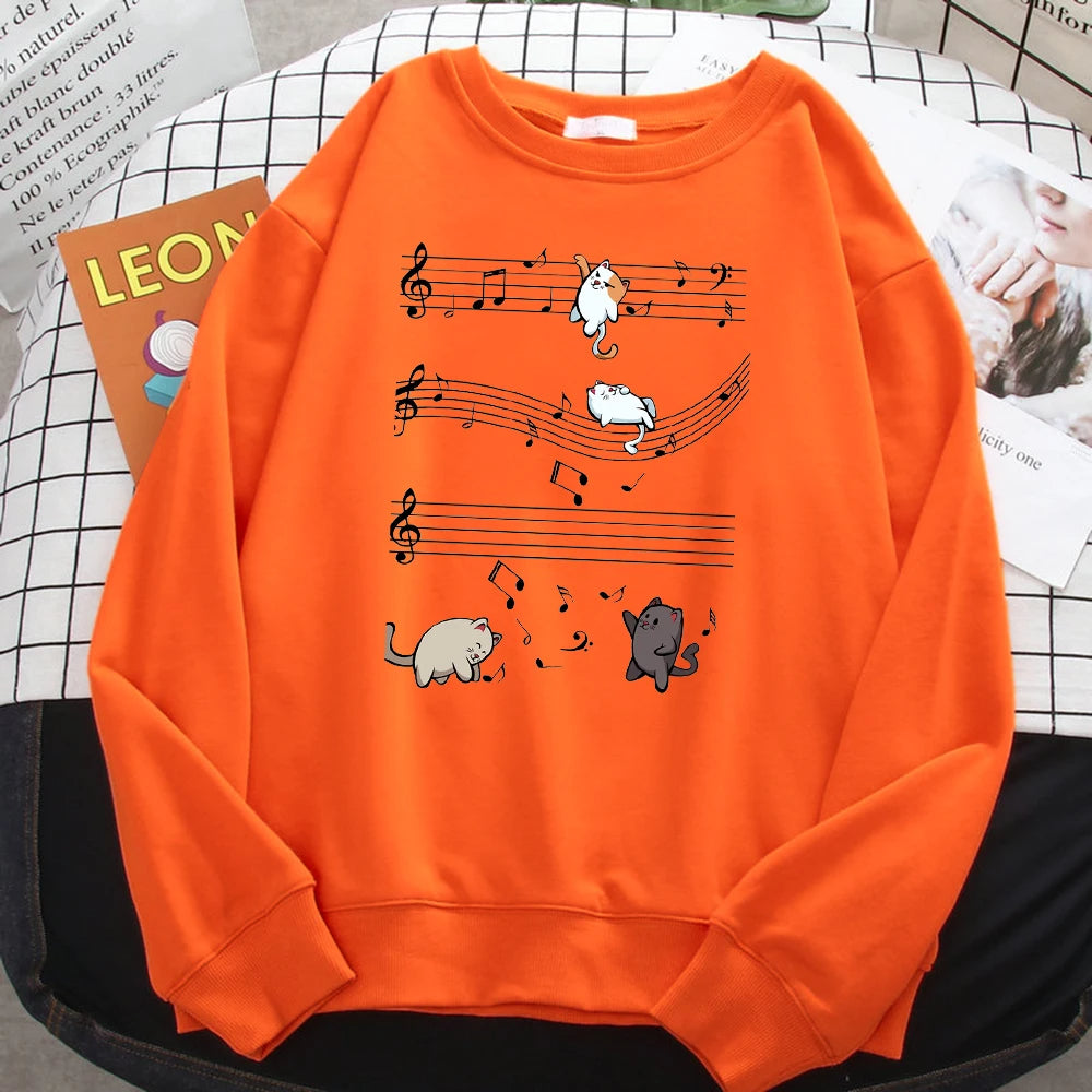 Women's Musical Cat Hoodie