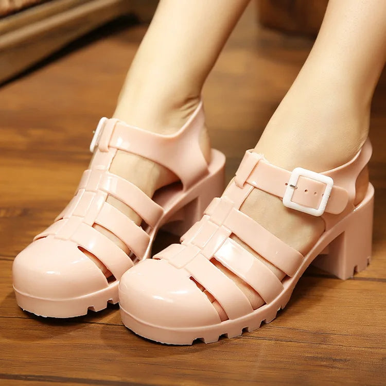 Crystal Clear Platform Sandals