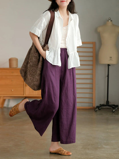 Casual Chic Cotton Linen Capris