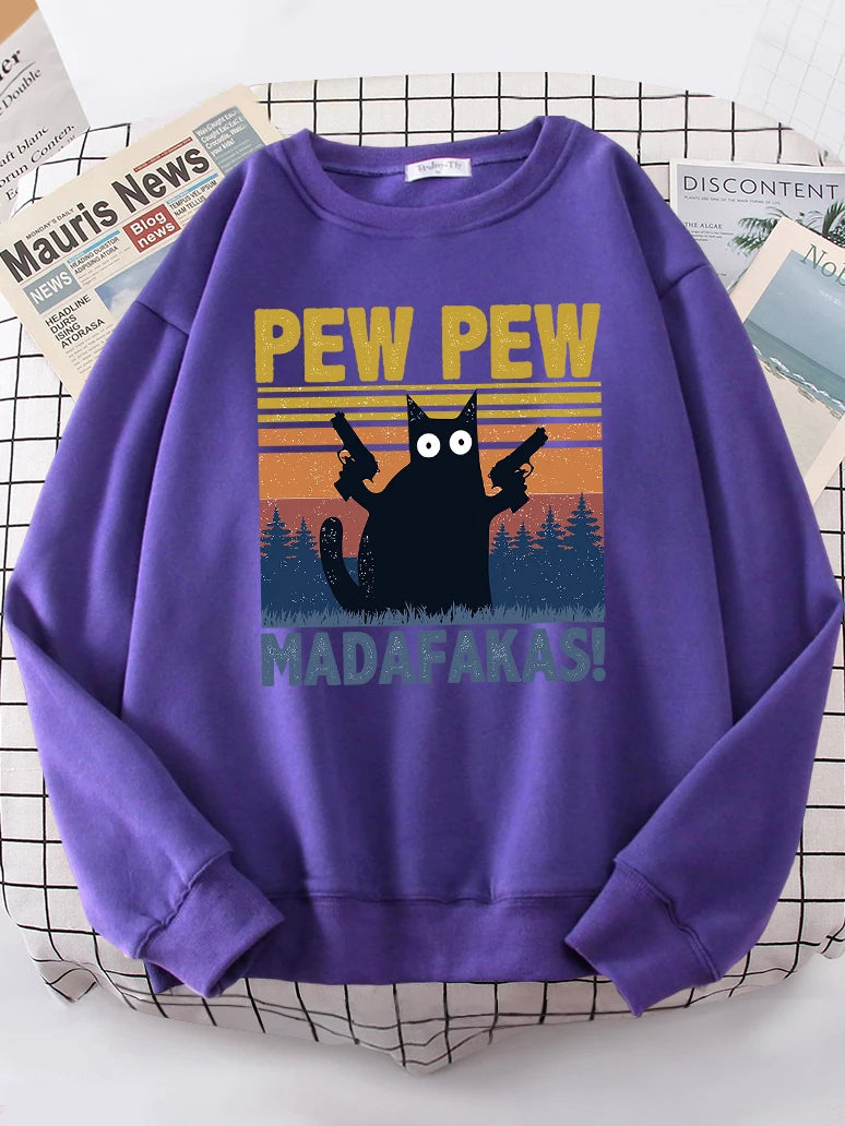 High Quality Pew Pew Cat Hoodie