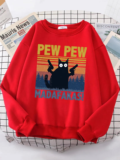 High Quality Pew Pew Cat Hoodie