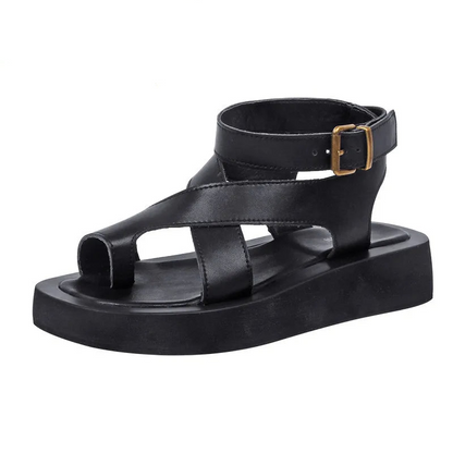 Genuine Leather Roman Clip Toe Sandals